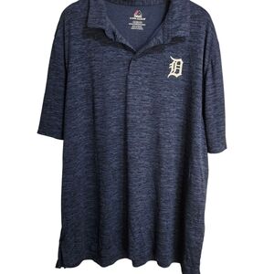 Majestic Navy Blue Detroit Tigers Men's Size 3xl Polo Shirt